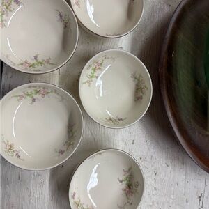 Floral Cream Porcelain Bowls Set